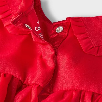 Baby Girls' Organza Embroidered Dress - Cat & Jack™ Red 4 Baby Girls' Organza Embroidered Dress - Cat & Jack™ Red - Image 2