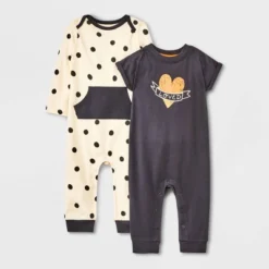 Baby 2pk 'Loved' Romper Set - Cat & Jack™ Black/White -Kid Clothing GUEST 953deb9f 4597 495d a9a5 a29b1ee3d556