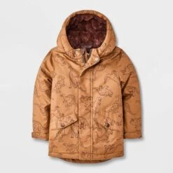 Toddler Boys' Dino Printed Hooded Parka Jacket - Cat & Jack™ Brown 9 Toddler Boys' Dino Printed Hooded Parka Jacket - Cat & Jack™ Brown -Kid Clothing GUEST 973dd32b 15ea 4acc a45b 82c33a9fdbd6