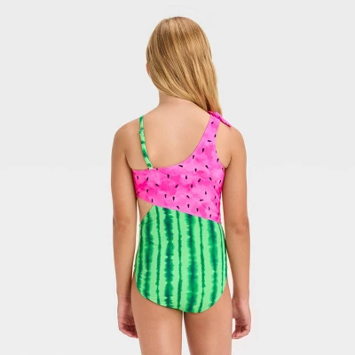 Girls' 'One In A Melon' Fruit Printed One Piece Swimsuit - Cat & Jack™ 4 Girls' 'One In A Melon' Fruit Printed One Piece Swimsuit - Cat & Jack™ - Image 2