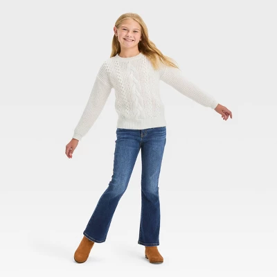 Girls' Cable Knit Pullover Sweater - Cat & Jack™ 4 Girls' Cable Knit Pullover Sweater - Cat & Jack™ - Image 2