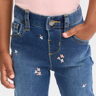 Toddler Embroidered Skinny Jeans - Cat & Jack™ Dark Blue 5 Toddler Embroidered Skinny Jeans - Cat & Jack™ Dark Blue - Image 3