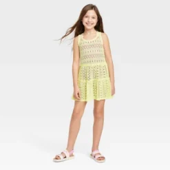 Girls' Solid Crochet Swimsuit Cover Up Dress - Cat & Jack™ -Kid Clothing GUEST 9879a8ae 51ed 444b 912e 4bdcb3a7e0db