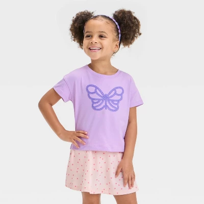 Toddler Girls' Butterfly Graphic T-Shirt - Cat & Jack™ Lilac Purple 6 Toddler Girls' Butterfly Graphic T-Shirt - Cat & Jack™ Lilac Purple - Image 4