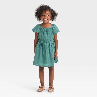 Toddler Girls' Dobby Dress - Cat & Jack™ Green 5 Toddler Girls' Dobby Dress - Cat & Jack™ Green - Image 3