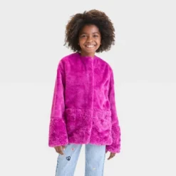 Kids' Solid Faux Fur Jacket - Cat & Jack™ Magenta 7 Kids' Solid Faux Fur Jacket - Cat & Jack™ Magenta -Kid Clothing GUEST 9a8a1e81 3c1b 4f46 a290 0017f74b660c