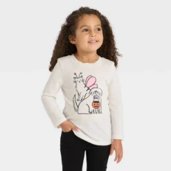 Toddler Girls' Long Sleeve Halloween Graphic T-Shirt - Cat & Jack™ Cream -Kid Clothing GUEST 9acdb536 d009 4a65 9d60 8d092e422c27