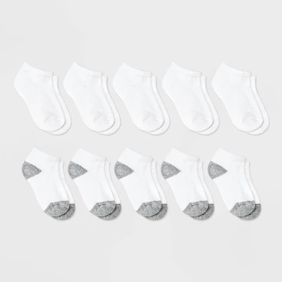 Boys' 10pk Athletic Low Cut Socks - Cat & Jack™ White 4 Boys' 10pk Athletic Low Cut Socks - Cat & Jack™ White - Image 2