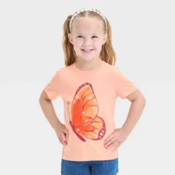 Toddler Girls' Butterfly Graphic T-Shirt - Cat & Jack™ Peach Orange 9 Toddler Girls' Butterfly Graphic T-Shirt - Cat & Jack™ Peach Orange -Kid Clothing GUEST 9b9b09de ffe8 43f2 bd81 a65d49365284