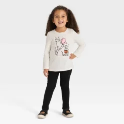 Toddler Girls' Long Sleeve Halloween Graphic T-Shirt - Cat & Jack™ Cream -Kid Clothing GUEST 9c725e93 9c05 4609 8ab6 b3f37fc5d13a
