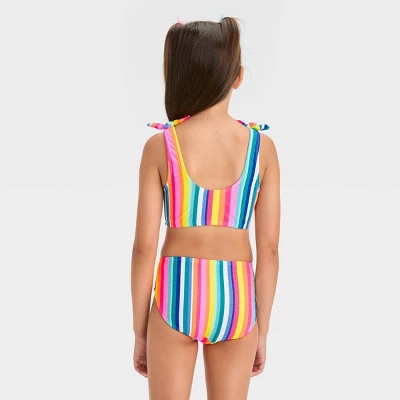 Girls' Festive Striped Bikini Set - Cat & Jack™ 4 Girls' Festive Striped Bikini Set - Cat & Jack™ - Image 2
