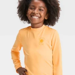 Girls' Sun Long Sleeve Rash Guard Top - Cat & Jack™ Orange
