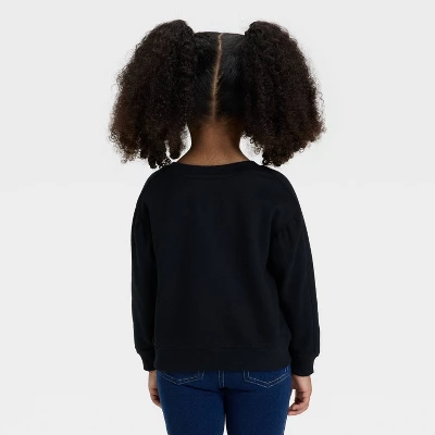 Toddler Girls' Halloween French Terry Pullover - Cat & Jack™ Black 3 Toddler Girls' Halloween French Terry Pullover - Cat & Jack™ Black - Image 2