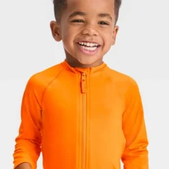 Toddler Solid Rash Guard Top - Cat & Jack™ Orange
