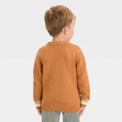 Toddler Boys' Animal Printed Sweater - Cat & Jack™ Brown