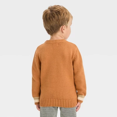 Toddler Boys' Animal Printed Sweater - Cat & Jack™ Brown 3 Toddler Boys' Animal Printed Sweater - Cat & Jack™ Brown