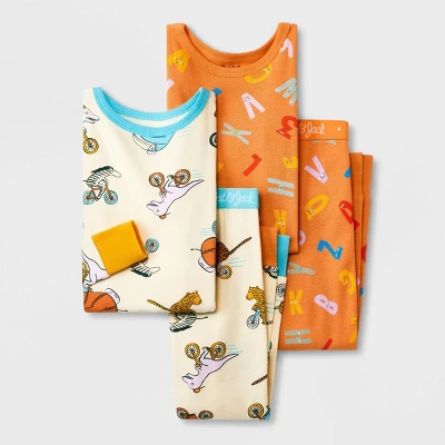 Toddler Girls' 4pc Alphabet & Circus Pajama Set - Cat & Jack™ Orange 5 Toddler Girls' 4pc Alphabet & Circus Pajama Set - Cat & Jack™ Orange - Image 3