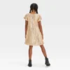 Girls' Short Sleeve Sequin A-Line Dress - Cat & Jack™ Gold -Kid Clothing GUEST a29911c4 3d87 4a7f 8662 13c5f1001ab5