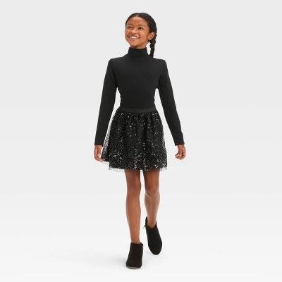 Girls' 'Sequin' Holiday Skirt - Cat & Jack™ Black 4 Girls' 'Sequin' Holiday Skirt - Cat & Jack™ Black - Image 2