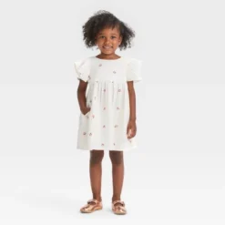 Toddler Girls' Embroidered Dress - Cat & Jack™ Cream -Kid Clothing GUEST a40a15d1 436f 4ddf 8507 666ee1eedfb9