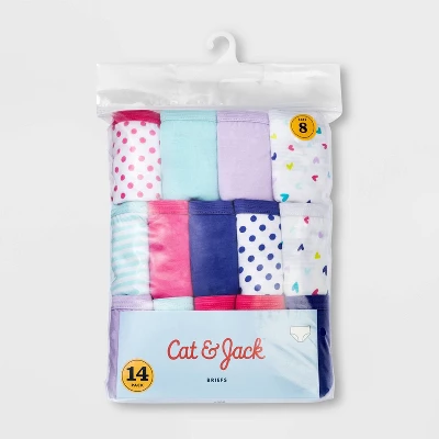 Girls' 14pk Cotton Briefs - Cat & Jack™ 3 Girls' 14pk Cotton Briefs - Cat & Jack™