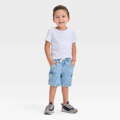 Toddler Boys' Pull-On Denim Cargo Shorts - Cat & Jack™ Light Wash 4 Toddler Boys' Pull-On Denim Cargo Shorts - Cat & Jack™ Light Wash - Image 2