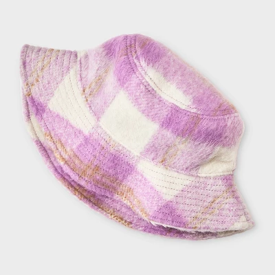 Girls' Plaid Bucket Hat - Cat & Jack™ Pink 3 Girls' Plaid Bucket Hat - Cat & Jack™ Pink