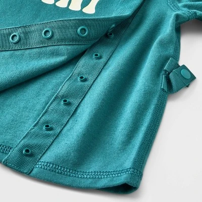 Baby Adaptive Side Snap Long Sleeve T-Shirt - Cat & Jack™ Green 5 Baby Adaptive Side Snap Long Sleeve T-Shirt - Cat & Jack™ Green - Image 3