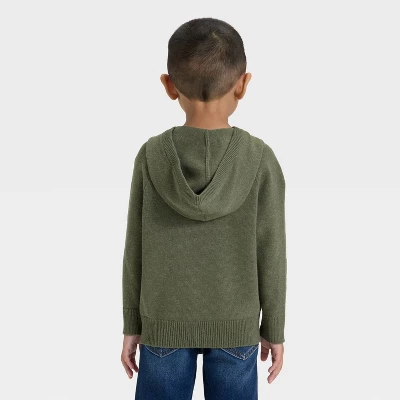 Toddler Boys' Waffle Hooded Sweater - Cat & Jack™ Olive Green 3 Toddler Boys' Waffle Hooded Sweater - Cat & Jack™ Olive Green