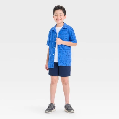 Boys' Short Sleeve Printed Button-Down Shirt - Cat & Jack™ 4 Boys' Short Sleeve Printed Button-Down Shirt - Cat & Jack™ - Image 2