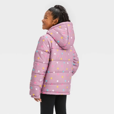 Girls' Abstract Puffer Jacket - Cat & Jack™ 3 Girls' Abstract Puffer Jacket - Cat & Jack™