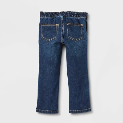 Toddler Girls' Adaptive Jeans - Cat & Jack™ Dark Wash 3 Toddler Girls' Adaptive Jeans - Cat & Jack™ Dark Wash