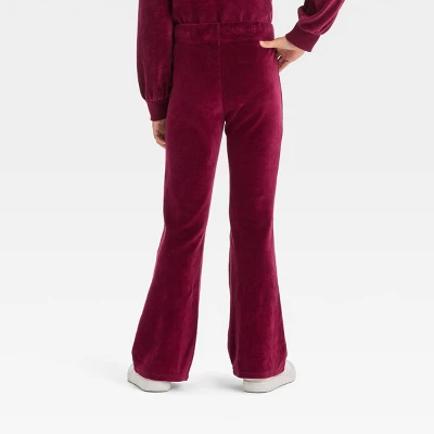 Girls' Cozy Velour Flare Pants - Cat & Jack™ 3 Girls' Cozy Velour Flare Pants - Cat & Jack™