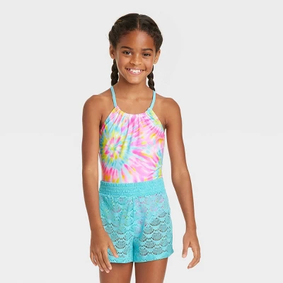 Girls' Rainbow Swirls With Crochet Shorts - Cat & Jack™ 6 Girls' Rainbow Swirls With Crochet Shorts - Cat & Jack™ - Image 4