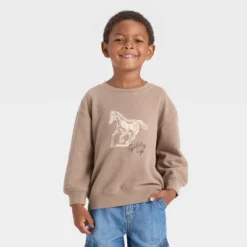 Toddler Boys' Western Horse Sweatshirt - Cat & Jack™ Beige -Kid Clothing GUEST b4d819fc 10ce 4d0e ba2a de1ef05ad233