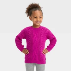 Toddler Girls' Cable Pullover Sweater - Cat & Jack™ 9 Toddler Girls' Cable Pullover Sweater - Cat & Jack™ -Kid Clothing GUEST b649c3bf 2afc 4564 a180 47c87deba98b
