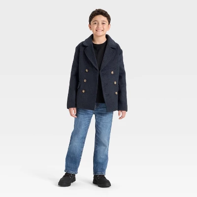 Boys' Pea Coats - Cat & Jack™ Navy Blue 4 Boys' Pea Coats - Cat & Jack™ Navy Blue - Image 2