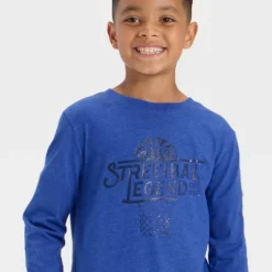 Boys' Long Sleeve 'Streetball Legend' Graphic T-Shirt - Cat & Jack™ Dark Blue