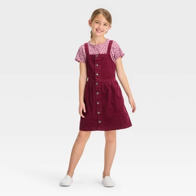 Girls' Corduroy Skirtall - Cat & Jack™ Red 4 Girls' Corduroy Skirtall - Cat & Jack™ Red - Image 2