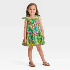 Toddler Girls' Floral Dress - Cat & Jack™ Green/Yellow/Pink 7 Toddler Girls' Floral Dress - Cat & Jack™ Green/Yellow/Pink -Kid Clothing GUEST b913d5e0 e274 483c 87be 95b8f1672972