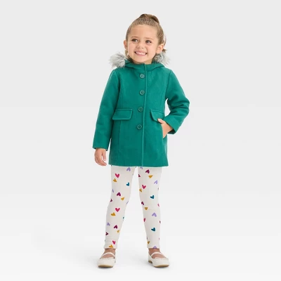 Toddler Girls' Hooded Wool Coat - Cat & Jack™ 4 Toddler Girls' Hooded Wool Coat - Cat & Jack™ - Image 2
