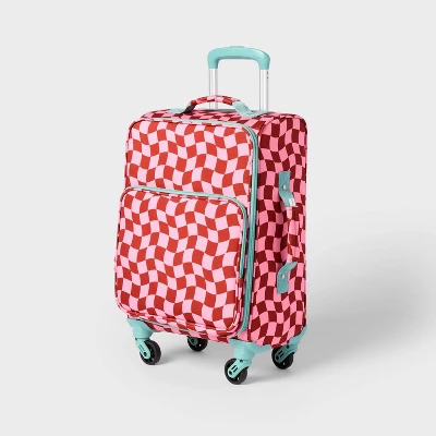 Kids' Softside Carry On Spinner Suitcase Pink Checkered - Cat & Jack™️ 6 Kids' Softside Carry On Spinner Suitcase Pink Checkered - Cat & Jack™️ - Image 4