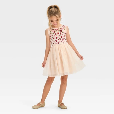 Girls' Sleeveless Embroidered Dress - Cat & Jack™ Ivory 4 Girls' Sleeveless Embroidered Dress - Cat & Jack™ Ivory - Image 2