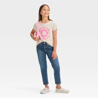 Girls' High-Rise Ankle Straight Jeans - Cat & Jack™ 4 Girls' High-Rise Ankle Straight Jeans - Cat & Jack™ - Image 2