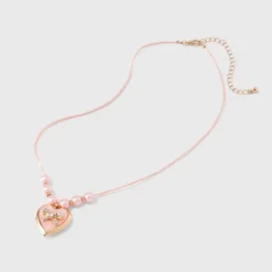 Girls' Pink Bow Locket Necklace - Cat & Jack™ Pink