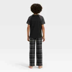 Boys' Short Sleeve T-Shirt And Plaid Fleece Pants Pajama Set - Cat & Jack™