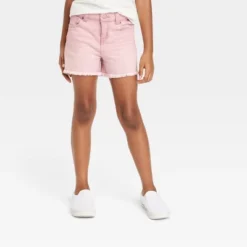 Girls' Mid-Rise Cut-Off Jean Shorts - Cat & Jack™ Pink -Kid Clothing GUEST bd653016 4a2d 4d2f b241 6c2e1722d9e7