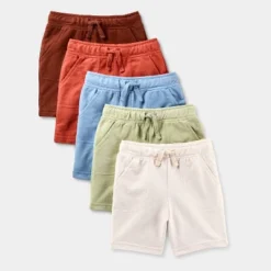 Toddler Boys' 5pk Knit Shorts - Cat & Jack™ White/Green/Blue -Kid Clothing GUEST be59905a 1e3c 4fc2 9a09 63c60d873302