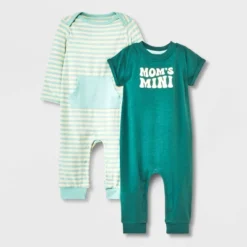 Baby 2pk Mama Romper Set - Cat & Jack™ Turquoise Green -Kid Clothing GUEST c0bb02a5 efe4 4f26 abe0 072ff2fa8858