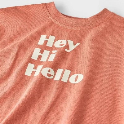 Baby Hey Hi Hello Top & Bottom Set - Cat & Jack™ Rust/Orange 4 Baby Hey Hi Hello Top & Bottom Set - Cat & Jack™ Rust/Orange - Image 2